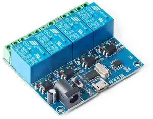 AJMRTC LCUS4 4Channel USB Intelligent Relay Module, USB Serial Command Control Switch with CH340 Chip, PC Controlled Relay Board for Lab Automation, Industrial Debug and DIY Electronic Projects AJMRTC LCUS4 4Channel USB Intelligent Relay Module, USB Serial Command Control Switch with CH340 Chip, PC Controlled Relay Board for Lab Automation, Industrial Debug and DIY Electronic Projects