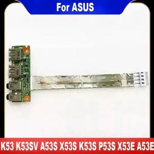 AJMRTC Laptop USB Audio IO Board with Flex Cable, Replacement Sound Jack USB Port SubBoard for ASUS K53 K53SV A53S X53S K53S K53SD P53S P53Sj K53E X53E A53E Notebook Repair AJMRTC Laptop USB Audio IO Board with Flex Cable, Replacement Sound Jack USB Port SubBoard for ASUS K53 K53SV A53S X53S K53S K53SD P53S P53Sj K53E X53E A53E Notebook Repair