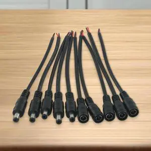 AJMRTC DC Power Cable Male Female Connector Pigtail, 5.5x2.1mm DC Plug Socket 1Pin 22AWG 30cm Length, Portable Indoor DC Power Extension Cord for CCTV Camera LED Strip Power Supply AJMRTC DC Power Cable Male Female Connector Pigtail, 5.5x2.1mm DC Plug Socket 1Pin 22AWG 30cm Length, Portable Indoor DC Power Extension Cord for CCTV Camera LED Strip Power Supply
