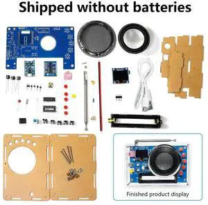 AJMRTC OLED Display FM Radio Assembly Kit, Rechargeable FM Receiver Circuit Board Welding Electronic DIY Soldering Parts for Student Practice & Electronic Enthusiast Project AJMRTC OLED Display FM Radio Assembly Kit, Rechargeable FM Receiver Circuit Board Welding Electronic DIY Soldering Parts for Student Practice & Electronic Enthusiast Project
