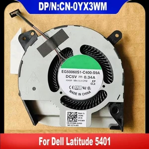 AJMRTC Laptop CPU Cooling Fan, Replacement 0YX3WM YX3WM CN0YX3WM EG50060S1C400S9A, DC 5V 4Pin PWM PreTested Cooler for Dell Latitude 5401 Notebook Repair Spare Part AJMRTC Laptop CPU Cooling Fan, Replacement 0YX3WM YX3WM CN0YX3WM EG50060S1C400S9A, DC 5V 4Pin PWM PreTested Cooler for Dell Latitude 5401 Notebook Repair Spare Part