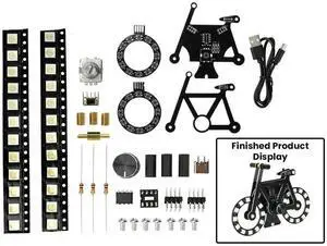 AJMRTC DC 5V Bicycle Electronic DIY Welding Kit, SMD RGB LED Light Soldering Practice Kit with Knob Control & TypeC Interface, Electronic Soldering Training Project for Beginner Electronics Learners AJMRTC DC 5V Bicycle Electronic DIY Welding Kit, SMD RGB LED Light Soldering Practice Kit with Knob Control & TypeC Interface, Electronic Soldering Training Project for Beginner Electronics Learners