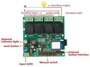 AJMRTC 433MHz 4Channel Relay Switch Receiver Module, 10A16A 2000W Wireless RF Remote Control Relay Electronic Component Kit for Household and Industrial OnOff Control AJMRTC 433MHz 4Channel Relay Switch Receiver Module, 10A16A 2000W Wireless RF Remote Control Relay Electronic Component Kit for Household and Industrial OnOff Control