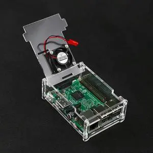 AJMRTC Transparent Acrylic Case for Raspberry Pi 3 Model B / 3B, Protective Shell Box Cover with Reserved Fan Mounting Slot, Optional Cooling Fan for Raspberry Pi 3B Enclosure Housing AJMRTC Transparent Acrylic Case for Raspberry Pi 3 Model B / 3B, Protective Shell Box Cover with Reserved Fan Mounting Slot, Optional Cooling Fan for Raspberry Pi 3B Enclosure Housing