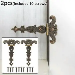 AJMRTC 2Pcs Retro Bronze Zinc Alloy Hinges, 113×69mm Decorative Cabinet Hinges, Vintage Replacement Hardware for Cupboard Wardrobe Doors, Wooden Boxes and Jewelry Case Furniture Repair Accessories AJMRTC 2Pcs Retro Bronze Zinc Alloy Hinges, 113×69mm Decorative Cabinet Hinges, Vintage Replacement Hardware for Cupboard Wardrobe Doors, Wooden Boxes and Jewelry Case Furniture Repair Accessories
