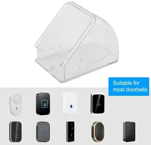 AJMRTC Outdoor Waterproof Transparent Doorbell Cover, 1Piece Weatherproof Protector Housing, Household Door Bell Rain Shield Accessory for Home Security Doorbell Protection AJMRTC Outdoor Waterproof Transparent Doorbell Cover, 1Piece Weatherproof Protector Housing, Household Door Bell Rain Shield Accessory for Home Security Doorbell Protection