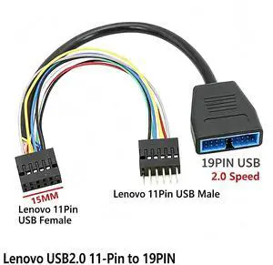 AJMRTC 11-Pin USB2.0 Front Panel Adapter Cable 20CM+10CM, Lenovo 11Pin Female to 11Pin Male + USB3.0 19Pin Header 15MM Special Harness for Lenovo Desktop Motherboard Modification AJMRTC 11-Pin USB2.0 Front Panel Adapter Cable 20CM+10CM, Lenovo 11Pin Female to 11Pin Male + USB3.0 19Pin Header 15MM Special Harness for Lenovo Desktop Motherboard Modification