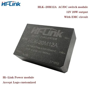 AJMRTC HiLink HLK20M12A ACDC Power Converter Module, 220V AC to 12V DC 20W Isolated Power Supply Module with Builtin EMC Circuit, Support Logo Customization for Industrial DIY Electronic Projects AJMRTC HiLink HLK20M12A ACDC Power Converter Module, 220V AC to 12V DC 20W Isolated Power Supply Module with Builtin EMC Circuit, Support Logo Customization for Industrial DIY Electronic Projects