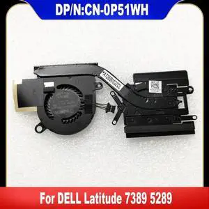 AJMRTC Laptop CPU Cooling Fan Heatsink Assembly for Dell Latitude 7389 5289 2in1, OEM 0P51WH P51WH CN0P51WH, DC5V 4Pin PWM Notebook Radiator Cooler Repair Replacement Spare Part AJMRTC Laptop CPU Cooling Fan Heatsink Assembly for Dell Latitude 7389 5289 2in1, OEM 0P51WH P51WH CN0P51WH, DC5V 4Pin PWM Notebook Radiator Cooler Repair Replacement Spare Part