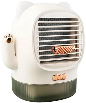 AJMRTC Water Cooled Lucky Cat USB Rechargeable Desktop Fan, 3Speed Adjustable Cooler with LED Light & Aromatherapy Function, Portable Personal Cooling Fan for Bedroom Office Desktop Use AJMRTC Water Cooled Lucky Cat USB Rechargeable Desktop Fan, 3Speed Adjustable Cooler with LED Light & Aromatherapy Function, Portable Personal Cooling Fan for Bedroom Office Desktop Use