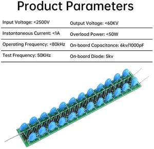 AJMRTC 60KV 24Stage Voltage Multiplier Rectifier Module, 60000V DC High Voltage Power Board, Voltage Doubler Rectifying Circuit for Electrostatic Generator Motor Electronic DIY Kit AJMRTC 60KV 24Stage Voltage Multiplier Rectifier Module, 60000V DC High Voltage Power Board, Voltage Doubler Rectifying Circuit for Electrostatic Generator Motor Electronic DIY Kit