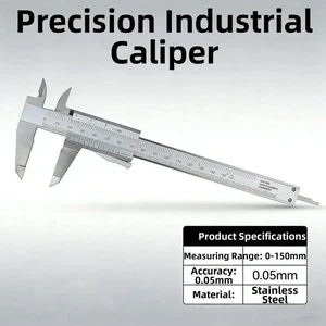 AJMRTC 150mm Stainless Steel Vernier Caliper, 0.05mm Graduation Manual Measuring Tool, Precision Gauge for Electrical Panel Assembly, Mechanical Workshop & DIY Dimension Measurement AJMRTC 150mm Stainless Steel Vernier Caliper, 0.05mm Graduation Manual Measuring Tool, Precision Gauge for Electrical Panel Assembly, Mechanical Workshop & DIY Dimension Measurement