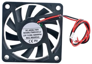 TX6010H12 60x60x10mm DC12V 0.18A Ball Bearing HighSpeed Cooling Fan, 60mm Slim Replacement Fan for PC Computer Case, Power Supply and Electronic Hardware Heat Dissipation TX6010H12 60x60x10mm DC12V 0.18A Ball Bearing HighSpeed Cooling Fan, 60mm Slim Replacement Fan for PC Computer Case, Power Supply and Electronic Hardware Heat Dissipation