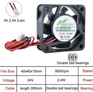ACP4015 40x40x15mm DC24V 2Pin Dual Ball Bearing Axial Cooling Fan, 40mm Replacement Fan for Printer, Power Supply and Small Industrial Electronic Equipment Heat Dissipation ACP4015 40x40x15mm DC24V 2Pin Dual Ball Bearing Axial Cooling Fan, 40mm Replacement Fan for Printer, Power Supply and Small Industrial Electronic Equipment Heat Dissipation
