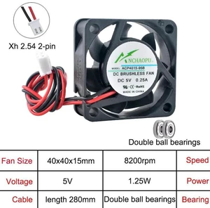 ACP4015 40x40x15mm DC5V 2Pin Dual Ball Bearing Axial Cooling Fan, 40mm Replacement Fan for Printer, Power Supply and Small Electronic Equipment Heat Dissipation ACP4015 40x40x15mm DC5V 2Pin Dual Ball Bearing Axial Cooling Fan, 40mm Replacement Fan for Printer, Power Supply and Small Electronic Equipment Heat Dissipation