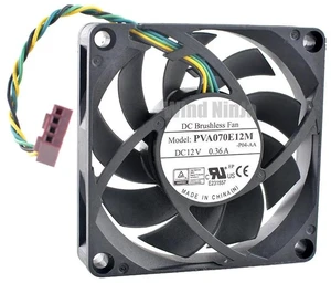 PVA070E12M 70x70x15mm DC12V 0.36A 4Pin 6500RPM HighSpeed Axial Cooling Fan, 70mm Replacement Fan for PC Computer Case CPU Hardware Heat Dissipation PVA070E12M 70x70x15mm DC12V 0.36A 4Pin 6500RPM HighSpeed Axial Cooling Fan, 70mm Replacement Fan for PC Computer Case CPU Hardware Heat Dissipation