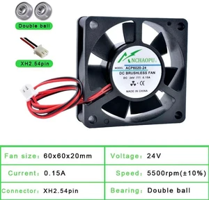 ACP6020 60x60x20mm 60mm 6cm Axial Cooling Fan, DC24V Dual Ball Bearing 2Pin Replacement Fan for Computer Chassis, Power Supply, Charger and Inverter Industrial Electronic Equipment Heat Dissipation ACP6020 60x60x20mm 60mm 6cm Axial Cooling Fan, DC24V Dual Ball Bearing 2Pin Replacement Fan for Computer Chassis, Power Supply, Charger and Inverter Industrial Electronic Equipment Heat Dissipation