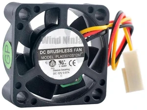 PLA03010S12M 30x30x10mm 30mm 3cm Miniature Cooling Fan, DC12V 0.07A 3Pin Replacement Fan for Computer CPU, Motherboard Chips and Small Compact Electronic Equipment Heat Dissipation PLA03010S12M 30x30x10mm 30mm 3cm Miniature Cooling Fan, DC12V 0.07A 3Pin Replacement Fan for Computer CPU, Motherboard Chips and Small Compact Electronic Equipment Heat Dissipation