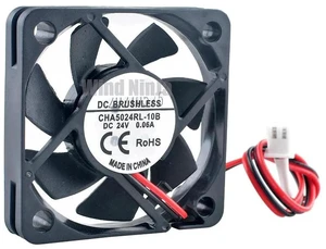 CHA5024RL10B 50x50x10mm Axial Cooling Fan, DC 24V 0.06A 2Pin 50mm 5cm Replacement Fan, Compatible for Power Supply, Frequency Converter, Industrial Cabinet Ventilation Cooling Fan CHA5024RL10B 50x50x10mm Axial Cooling Fan, DC 24V 0.06A 2Pin 50mm 5cm Replacement Fan, Compatible for Power Supply, Frequency Converter, Industrial Cabinet Ventilation Cooling Fan
