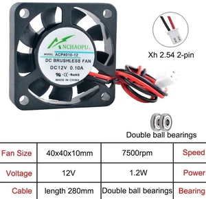 ACP4010 40x40x10mm 40mm 4cm Slim Dual Ball Bearing Axial Cooling Fan, DC24V & 12V 2Pin Brushless Replacement Fan for Power Supplies, Printers, Industrial Control Computers ACP4010 40x40x10mm 40mm 4cm Slim Dual Ball Bearing Axial Cooling Fan, DC24V & 12V 2Pin Brushless Replacement Fan for Power Supplies, Printers, Industrial Control Computers
