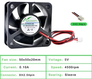 ACP5020 50x50x20mm 50mm 5cm Sleeve Bearing Axial Cooling Fan, DC5V 2Pin Brushless Replacement Fan for Power Supplies, Chargers, Printers and Inverters ACP5020 50x50x20mm 50mm 5cm Sleeve Bearing Axial Cooling Fan, DC5V 2Pin Brushless Replacement Fan for Power Supplies, Chargers, Printers and Inverters