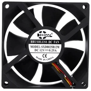 One SXD8025B12M 80mm x 80mm x 25mm DC 12V Chassis Cooling Fan, 3000 RPM Dual Ball Bearing Computer Case Fan with FG Speed Signal for Desktop PC, Server, Industrial Cabinet Replacement Cooling Fan One SXD8025B12M 80mm x 80mm x 25mm DC 12V Chassis Cooling Fan, 3000 RPM Dual Ball Bearing Computer Case Fan with FG Speed Signal for Desktop PC, Server, Industrial Cabinet Replacement Cooling Fan