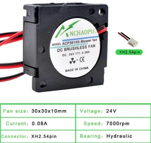 ACP3010S 30x30x10mm Miniature Centrifugal Blower Fan, DC24V LowNoise HighEfficiency 2Pin Small Replacement Cooling Fan for Projector, Printer and Compact Mini Electronic Equipment Heat Dissipation ACP3010S 30x30x10mm Miniature Centrifugal Blower Fan, DC24V LowNoise HighEfficiency 2Pin Small Replacement Cooling Fan for Projector, Printer and Compact Mini Electronic Equipment Heat Dissipation