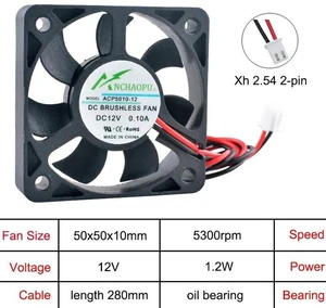 ACP5010 50x50x10mm Axial Cooling Fan, MultiVoltage DC12V OilImpregnated Bearing 2Pin Replacement Fan for Industrial Devices, Cabinet Hardware and Compact Industrial Equipment Heat Dissipation ACP5010 50x50x10mm Axial Cooling Fan, MultiVoltage DC12V OilImpregnated Bearing 2Pin Replacement Fan for Industrial Devices, Cabinet Hardware and Compact Industrial Equipment Heat Dissipation