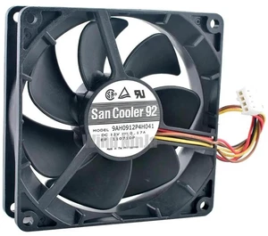 9AH0912P4H041 92x92x25mm 92mm Dual Ball Bearing Cooling Fan, DC12V 0.17A 4Pin PWM High Durability Replacement Axial Fan for CPU Case, Desktop Computer Chassis, Workstation and PC Heat Dissipation 9AH0912P4H041 92x92x25mm 92mm Dual Ball Bearing Cooling Fan, DC12V 0.17A 4Pin PWM High Durability Replacement Axial Fan for CPU Case, Desktop Computer Chassis, Workstation and PC Heat Dissipation