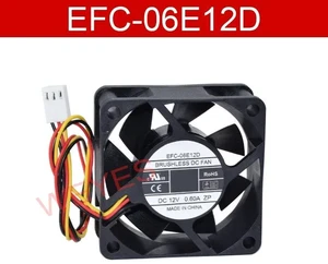 EFC06E12D Square Axial Cooling Fan, 60x60x25mm 6025 DC 12V 0.60A 3Wire Replacement Vent Fan, HighAirflow Cooler for Inverter and Power Supply Equipment Heat Dissipation EFC06E12D Square Axial Cooling Fan, 60x60x25mm 6025 DC 12V 0.60A 3Wire Replacement Vent Fan, HighAirflow Cooler for Inverter and Power Supply Equipment Heat Dissipation
