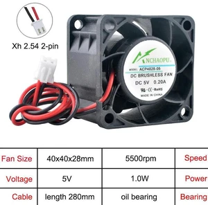 ACP4028 4028 Axial Cooling Fan 40x40x28mm 4CM DC5V OilImpregnated Bearing 2Pin Brushless Mini Fan Replacement for 1U 2U Power Supply, Industrial Control Computer, Compact Industrial Equipment Heat ACP4028 4028 Axial Cooling Fan 40x40x28mm 4CM DC5V OilImpregnated Bearing 2Pin Brushless Mini Fan Replacement for 1U 2U Power Supply, Industrial Control Computer, Compact Industrial Equipment Heat