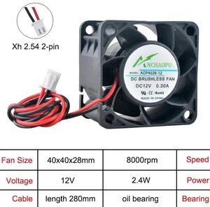 ACP4028 4028 Axial Cooling Fan 40x40x28mm 4CM DC12V OilImpregnated Bearing 2Pin Brushless Mini Fan Replacement for 1U 2U Power Supply, Industrial Control Computer, Compact Industrial Equipment Heat ACP4028 4028 Axial Cooling Fan 40x40x28mm 4CM DC12V OilImpregnated Bearing 2Pin Brushless Mini Fan Replacement for 1U 2U Power Supply, Industrial Control Computer, Compact Industrial Equipment Heat