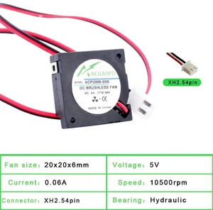ACP2006 20x20x6mm 20mm Mini Centrifugal Blower Fan, DC 5V UltraCompact Micro Cooling Blower, Replacement Tiny Ventilation Fan for Projector and Printer NarrowSpace Heat Dissipation Repair Spare Part ACP2006 20x20x6mm 20mm Mini Centrifugal Blower Fan, DC 5V UltraCompact Micro Cooling Blower, Replacement Tiny Ventilation Fan for Projector and Printer NarrowSpace Heat Dissipation Repair Spare Part
