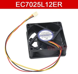 EC7025L12ER 70x70x25mm 70mm Silent Axial Cooling Fan, DC 12V 0.14A 3Pin Computer Fan, Replacement Ventilation Fan for PC Case, Server and Power Supply Heat Dissipation Repair Spare Part EC7025L12ER 70x70x25mm 70mm Silent Axial Cooling Fan, DC 12V 0.14A 3Pin Computer Fan, Replacement Ventilation Fan for PC Case, Server and Power Supply Heat Dissipation Repair Spare Part