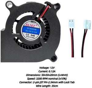 50mm Centrifugal Turbine Cooling Fan, DC 12V 0.12A UltraQuiet Blower Fan, Replacement Fan for SF5020SM, SF5020SL, F5020, Air Purifier, Humidifier and CNC Equipment Heat Dissipation Repair Spare Part 50mm Centrifugal Turbine Cooling Fan, DC 12V 0.12A UltraQuiet Blower Fan, Replacement Fan for SF5020SM, SF5020SL, F5020, Air Purifier, Humidifier and CNC Equipment Heat Dissipation Repair Spare Part