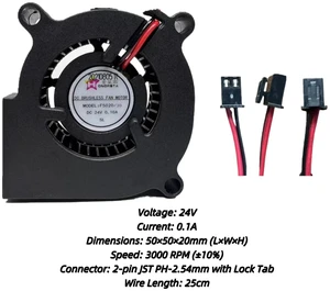 50x50x20mm Centrifugal Blower Fan DC 24V 0.20A Replacement for SF5020SM SF5020SL F5020, UltraQuiet Turbo Cooling Fan for Air Purifier, Humidifier, CNC Equipment Heat Dissipation Projects 50x50x20mm Centrifugal Blower Fan DC 24V 0.20A Replacement for SF5020SM SF5020SL F5020, UltraQuiet Turbo Cooling Fan for Air Purifier, Humidifier, CNC Equipment Heat Dissipation Projects