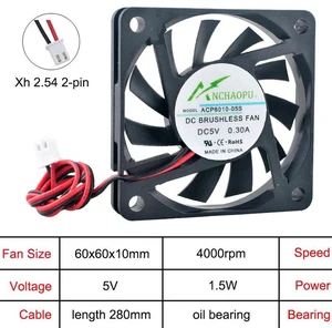 5Pack ACP6010 UltraThin 60x60x10mm Axial Cooling Fan, DC 5V 2Pin Oil Bearing 60mm Replacement Ventilation Fan for Charger, Power Supply and Compact SmallSpace Heat Dissipation 5Pack ACP6010 UltraThin 60x60x10mm Axial Cooling Fan, DC 5V 2Pin Oil Bearing 60mm Replacement Ventilation Fan for Charger, Power Supply and Compact SmallSpace Heat Dissipation