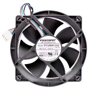 PVA080G12Q 80x80x25mm DC 12V 0.65A 4Wire 4Pin PWM Axial Cooling Fan, 80mm 8025 Brushless Replacement Fan for CPU Cooler, PC Case, Desktop Computer Heat Dissipation Ventilation Fan PVA080G12Q 80x80x25mm DC 12V 0.65A 4Wire 4Pin PWM Axial Cooling Fan, 80mm 8025 Brushless Replacement Fan for CPU Cooler, PC Case, Desktop Computer Heat Dissipation Ventilation Fan