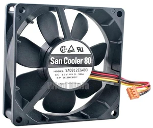 9A0812EG403 80x80x25mm DC 12V 0.38A 4Pin Dual Ball Bearing Axial Cooling Fan, 80mm 8025 Brushless Replacement Fan for Server, Power Supply, Inverter Industrial Equipment Heat Dissipation Ventilation 9A0812EG403 80x80x25mm DC 12V 0.38A 4Pin Dual Ball Bearing Axial Cooling Fan, 80mm 8025 Brushless Replacement Fan for Server, Power Supply, Inverter Industrial Equipment Heat Dissipation Ventilation