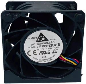 PFR0612UHE HighSpeed Server Cooling Fan, 60×60×38mm 6038 DC 12V 1.5A 4Wire PWM DualBall Bearing Replacement Fan for Server Chassis, Industrial Cabinet, HighPower Equipment Heat Dissipation PFR0612UHE HighSpeed Server Cooling Fan, 60×60×38mm 6038 DC 12V 1.5A 4Wire PWM DualBall Bearing Replacement Fan for Server Chassis, Industrial Cabinet, HighPower Equipment Heat Dissipation