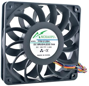 FFB1212SH HighSpeed 120mm Cooling Fan, 120×120×25mm DC 12V 1.24A 4Pin 3700RPM PWM Replacement Axial Fan for Server Chassis and CPU Heat Dissipation FFB1212SH HighSpeed 120mm Cooling Fan, 120×120×25mm DC 12V 1.24A 4Pin 3700RPM PWM Replacement Axial Fan for Server Chassis and CPU Heat Dissipation