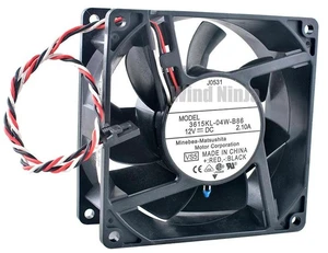 3615KL04WB86 92mm 92x92x38mm DC12V 2.10A Dual Ball Bearing HighSpeed Cooling Fan, 9.2CM HeavyDuty Axial Replacement Fan for Server Chassis, Industrial Cabinet High Airflow Ventilation Fan 3615KL04WB86 92mm 92x92x38mm DC12V 2.10A Dual Ball Bearing HighSpeed Cooling Fan, 9.2CM HeavyDuty Axial Replacement Fan for Server Chassis, Industrial Cabinet High Airflow Ventilation Fan