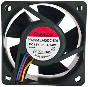 PF60251BXQ03CS99 6025 60x60x25mm DC 12V 4Wire PWM Axial Cooling Fan, Intelligent SpeedControl Replacement Fan for PC Case, CPU Cooler and Server Internal Heat Dissipation PF60251BXQ03CS99 6025 60x60x25mm DC 12V 4Wire PWM Axial Cooling Fan, Intelligent SpeedControl Replacement Fan for PC Case, CPU Cooler and Server Internal Heat Dissipation