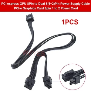 PCIE GPU 8Pin 1 to 2 Splitter Power Cable, PCI Express 8Pin to Dual 8Pin (6+2) Pin Cord, Graphics Card Power Extension Cable for HighPower Gaming GPU PC Internal Power Supply Connection PCIE GPU 8Pin 1 to 2 Splitter Power Cable, PCI Express 8Pin to Dual 8Pin (6+2) Pin Cord, Graphics Card Power Extension Cable for HighPower Gaming GPU PC Internal Power Supply Connection