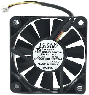F6015ER24QBWA 6015 DC 24V 0.20A Axial Cooling Fan, 60x60x15MM Replacement Fan Cross Reference E232190 FK27243, Single Unit for Printer, Industrial Automation Equipment Heat Dissipation F6015ER24QBWA 6015 DC 24V 0.20A Axial Cooling Fan, 60x60x15MM Replacement Fan Cross Reference E232190 FK27243, Single Unit for Printer, Industrial Automation Equipment Heat Dissipation