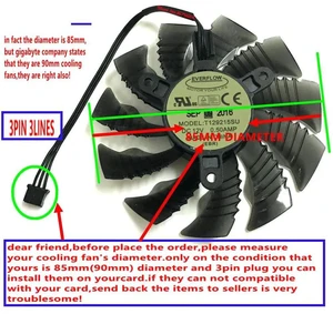T129215SU 3Pin GPU VGA Cooling Fan, Replacement Graphics Card Fan for GTX960 GTX970 MINIITX R7 360 2GB Video Card, Repair Cooler for Graphics Card Heat Dissipation Replacement Part T129215SU 3Pin GPU VGA Cooling Fan, Replacement Graphics Card Fan for GTX960 GTX970 MINIITX R7 360 2GB Video Card, Repair Cooler for Graphics Card Heat Dissipation Replacement Part