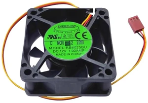 RB6025BU 6025 60mm 6CM DC12V 1.0A Dual Ball Bearing High Speed Cooling Fan, Replacement Axial Fan for Industrial Cabinet, Chassis and Electronic Equipment Heat Dissipation RB6025BU 6025 60mm 6CM DC12V 1.0A Dual Ball Bearing High Speed Cooling Fan, Replacement Axial Fan for Industrial Cabinet, Chassis and Electronic Equipment Heat Dissipation