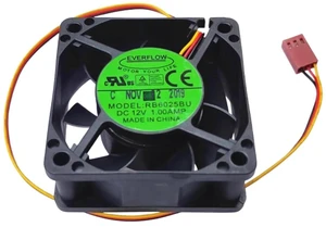 RB6025BU 6025 60mm 6CM DC12V 1.0A Dual Ball Bearing High Speed Cooling Fan, Axial Ventilation Replacement Fan for Industrial Chassis, Cabinet and Electronic Equipment Heat Dissipation RB6025BU 6025 60mm 6CM DC12V 1.0A Dual Ball Bearing High Speed Cooling Fan, Axial Ventilation Replacement Fan for Industrial Chassis, Cabinet and Electronic Equipment Heat Dissipation