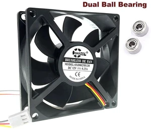 8025 80x80x25mm PC Cooling Fan, DC 12V 0.27A 4000RPM Dual Ball Bearing High Speed 3-Pin 3-Wire 80mm Heatsink Axial Fan for Computer Case, Power Supply and Electronic Equipment 8025 80x80x25mm PC Cooling Fan, DC 12V 0.27A 4000RPM Dual Ball Bearing High Speed 3-Pin 3-Wire 80mm Heatsink Axial Fan for Computer Case, Power Supply and Electronic Equipment