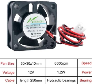 5 Units Set ACP3010 30mm 3CM 30x30x10mm DC 12V Hydraulic Bearing Miniature Axial Cooling Fan, 2-Pin Small Brushless Fan Replacement for Printers, Routers and Compact Electronic Devices 5 Units Set ACP3010 30mm 3CM 30x30x10mm DC 12V Hydraulic Bearing Miniature Axial Cooling Fan, 2-Pin Small Brushless Fan Replacement for Printers, Routers and Compact Electronic Devices